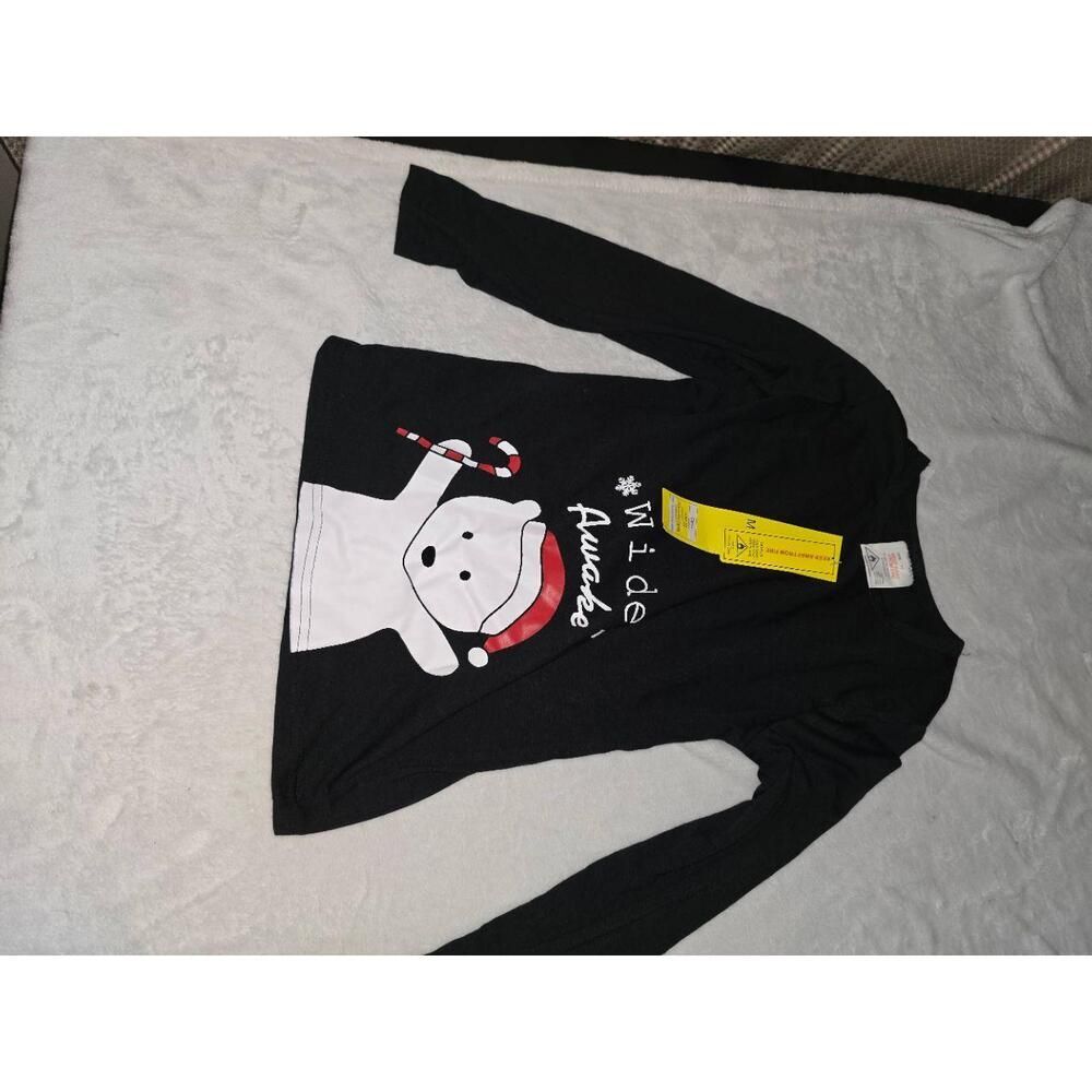 NWT Pajama Set Womens Size XL Black Red Plaid Christmas Polar Bear Graphic Cozy - Picture 6 of 6